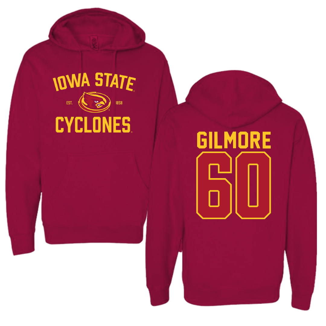 Iowa State University Football Cardinal General Hoodie - #60 Aidan Gilmore