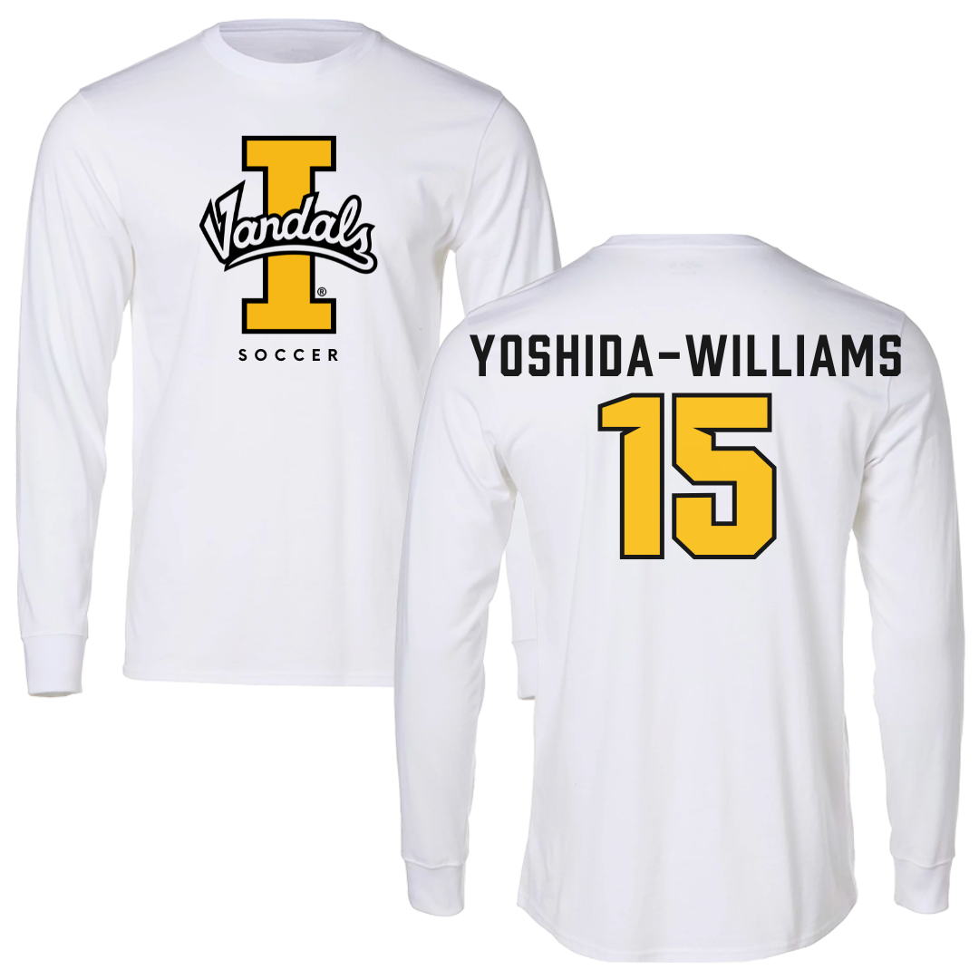 University of Idaho Soccer White Vandals Performance Long Sleeve - #15 Karli Yoshida-Williams