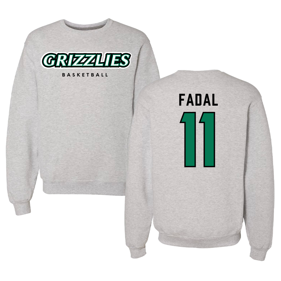 Adams State University Basketball Gray Grizzlies Crewneck - #11 Austin Fadal