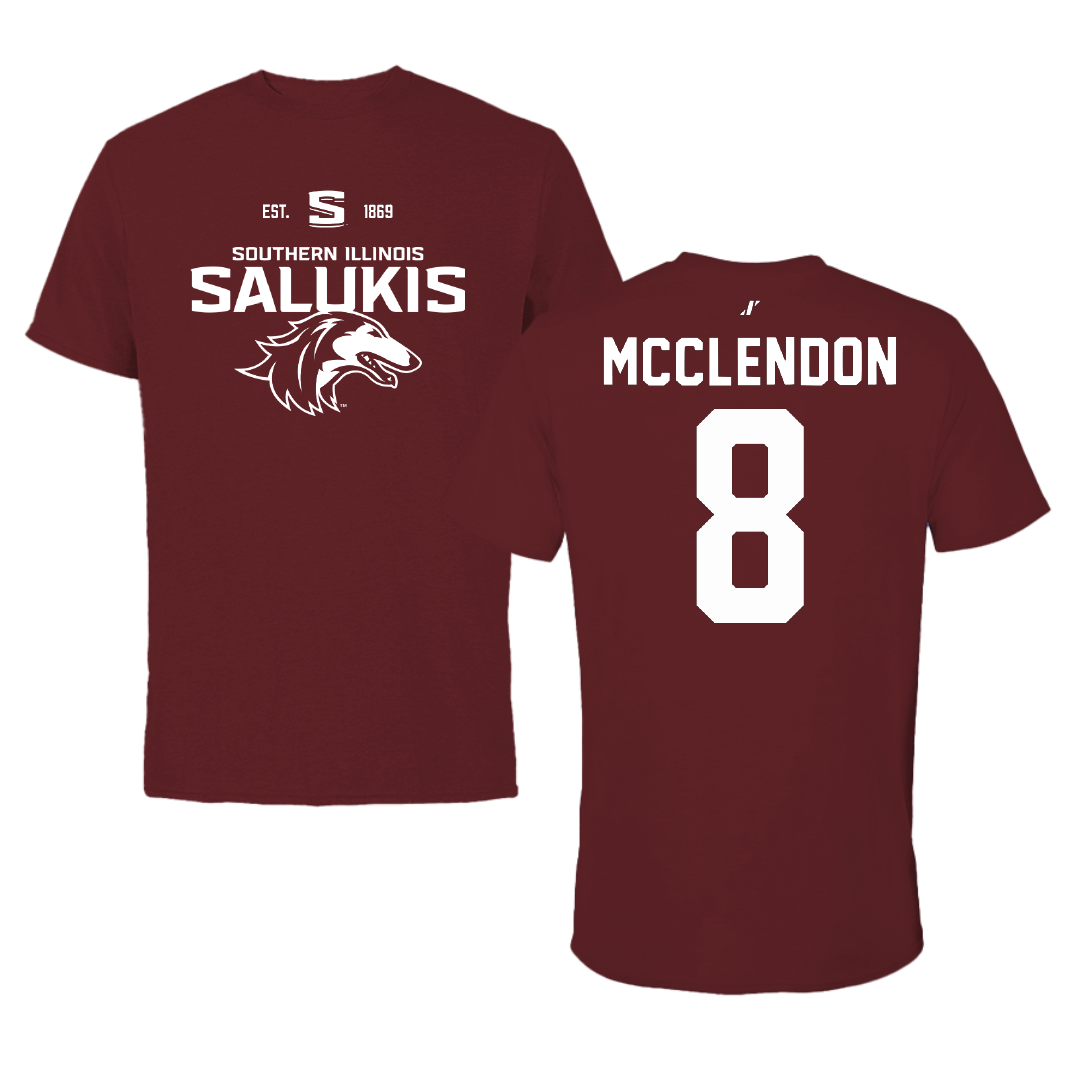 Southern Illinois University at Carbondale Football Maroon General Performance Tee - #8 Jeremiah McClendon