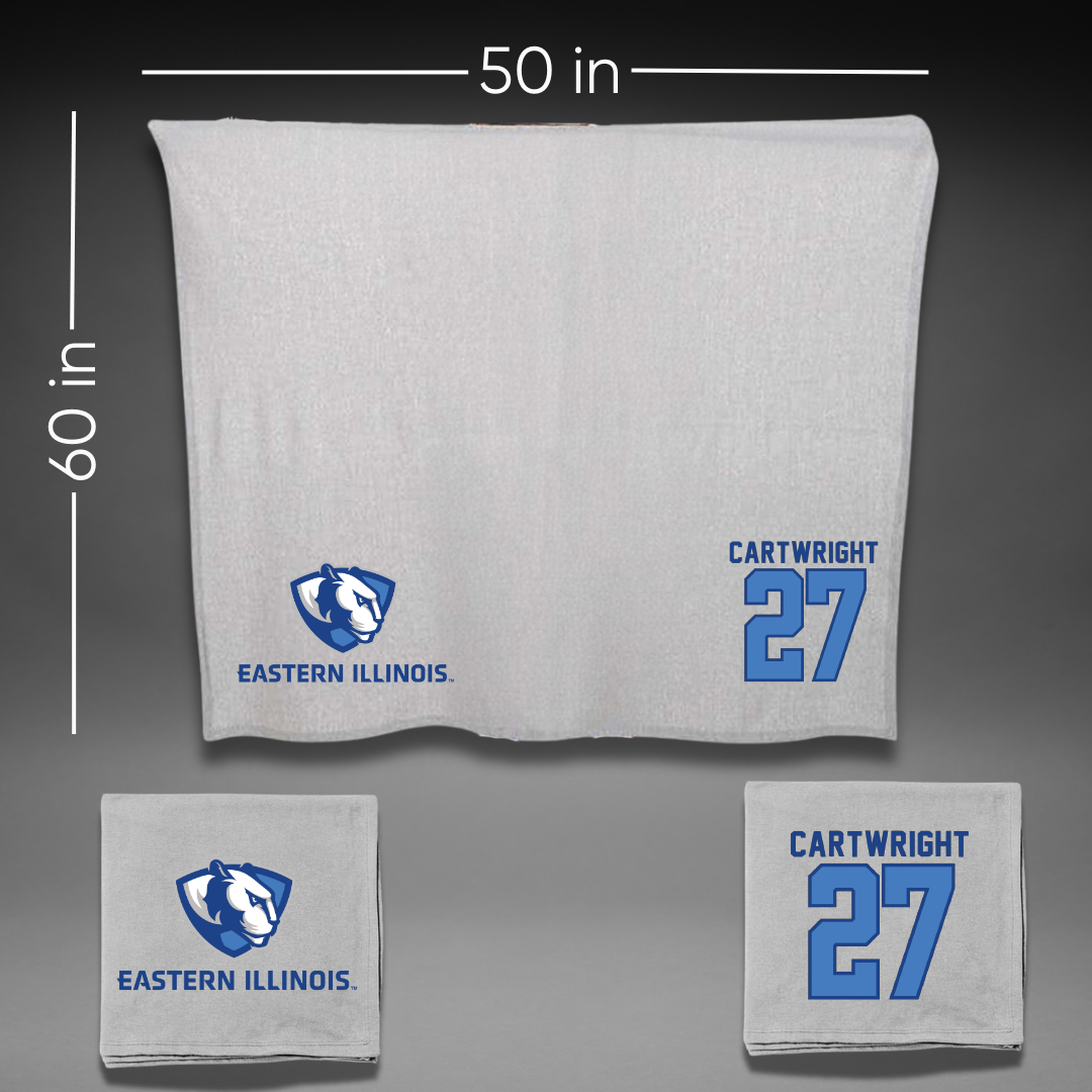 Eastern Illinois University Baseball Gray Blanket - #27 Eli Cartwright