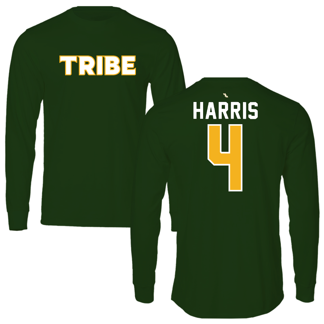 William & Mary Football Forest Green Long Sleeve - #4 Damian Harris