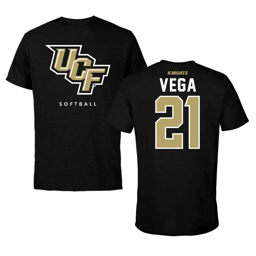 University of Central Florida Softball Black Tee - #21 Isabella Vega