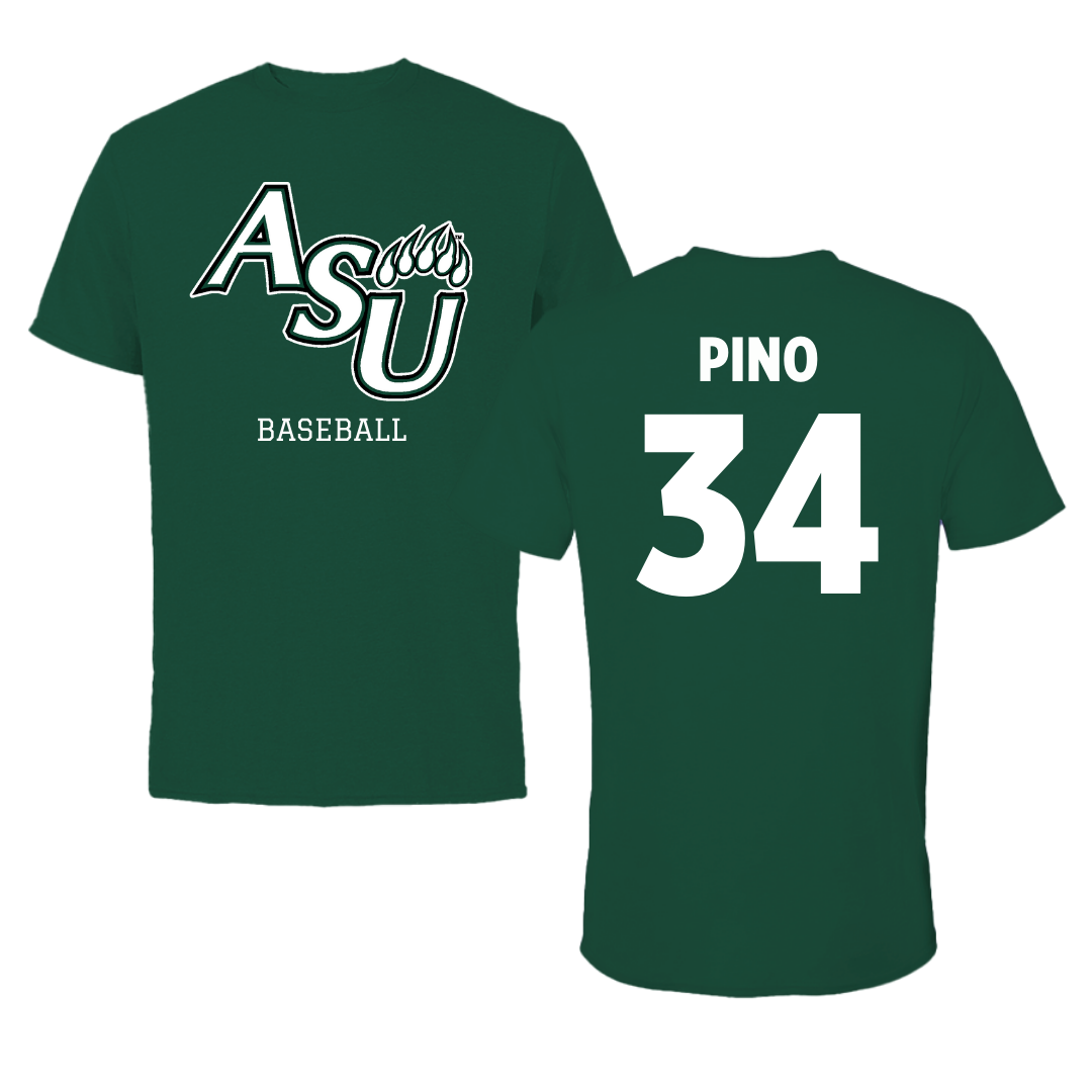 Adams State University Baseball Forest Green Performance Tee - #34 CJ Pino