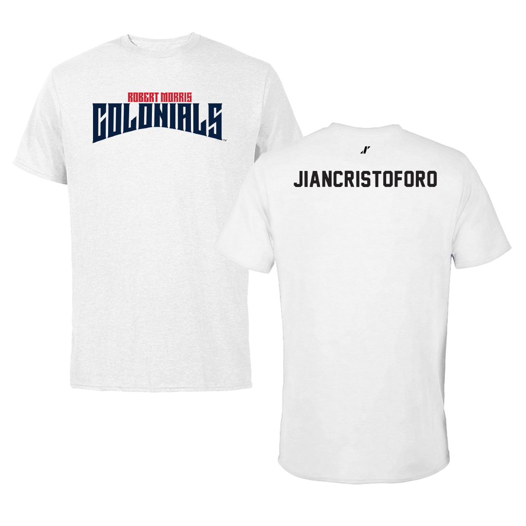 Robert Morris University TF and XC White Classic Performance Tee - Emma Jiancristoforo