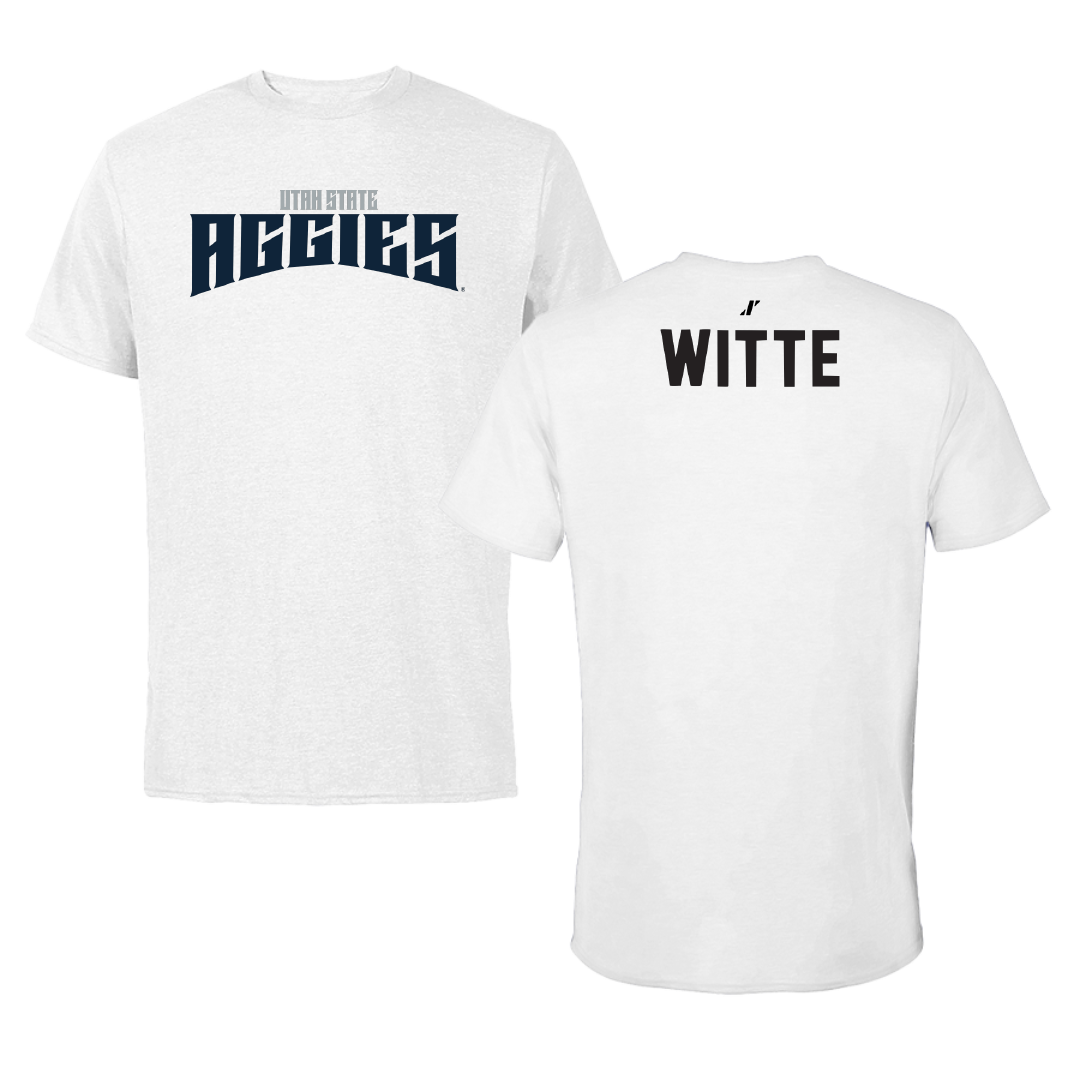 Utah State University Gymnastics White Classic Tee - Mya Witte