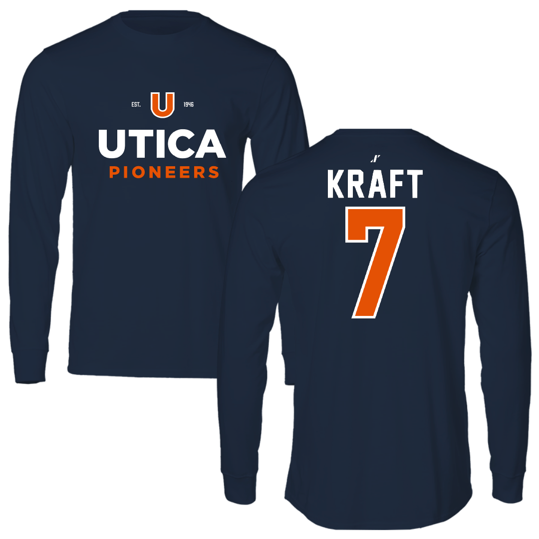 Utica University Soccer Navy General Long Sleeve - #7 Cora Kraft