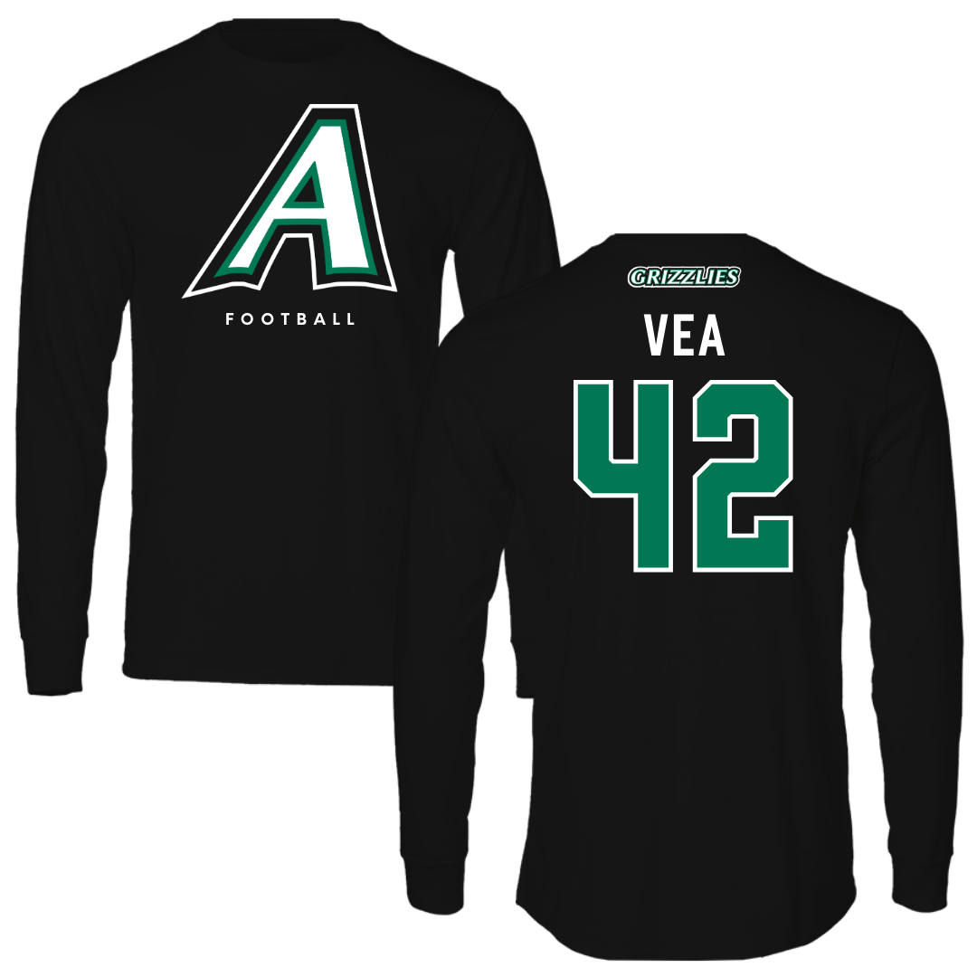 Adams State University Football Black Block Long Sleeve - #42 Hame Vea