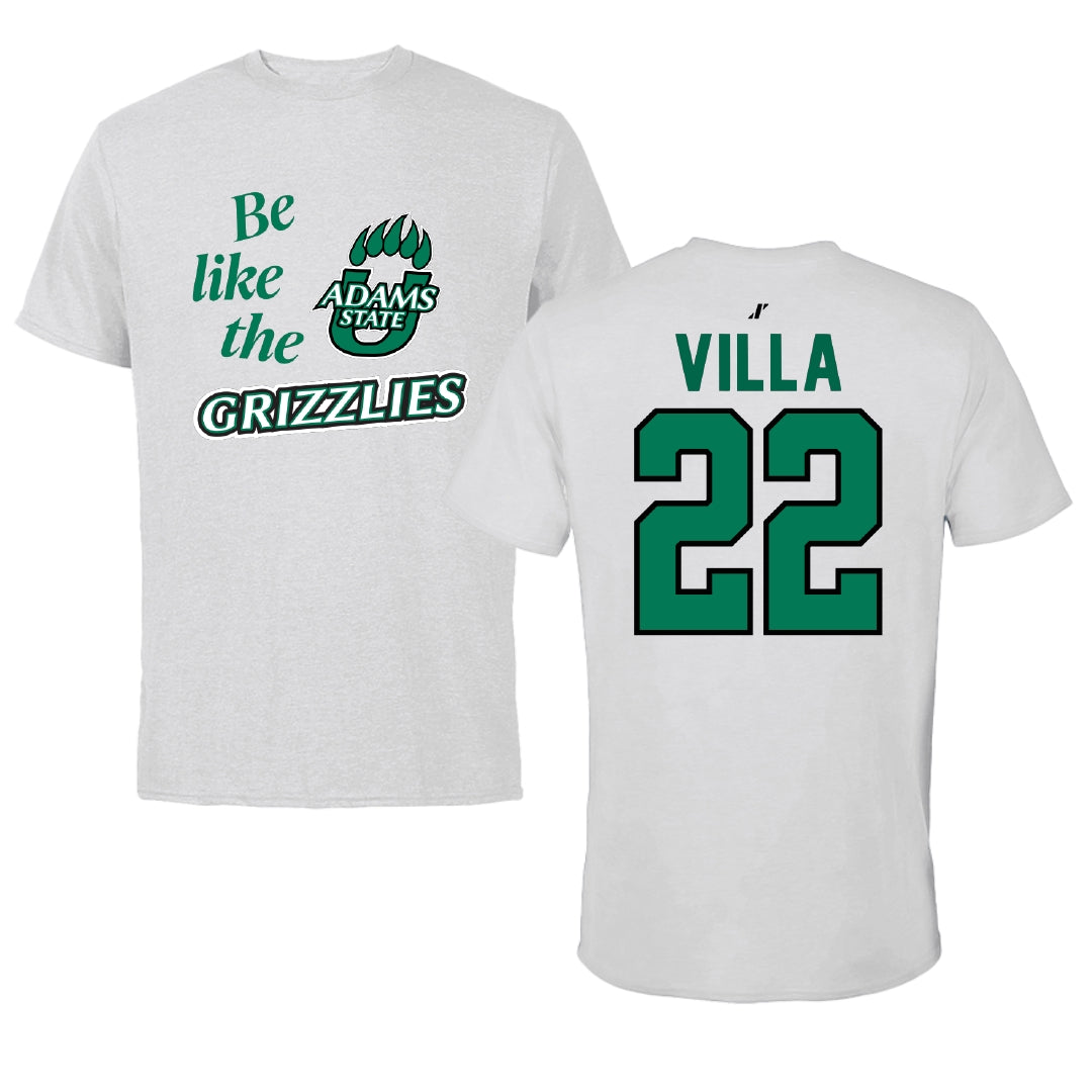 Adams State University Baseball Light Gray Be Like Us Performance Tee - #22 Eric Villa