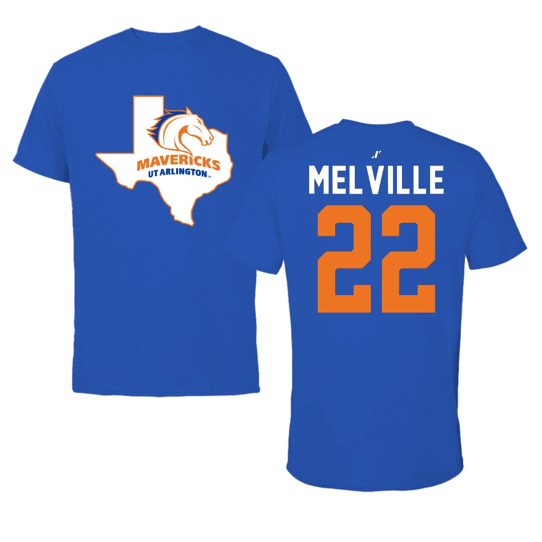 University of Texas at Arlington Baseball Blue State Performance Tee - #22 Hayes Melville
