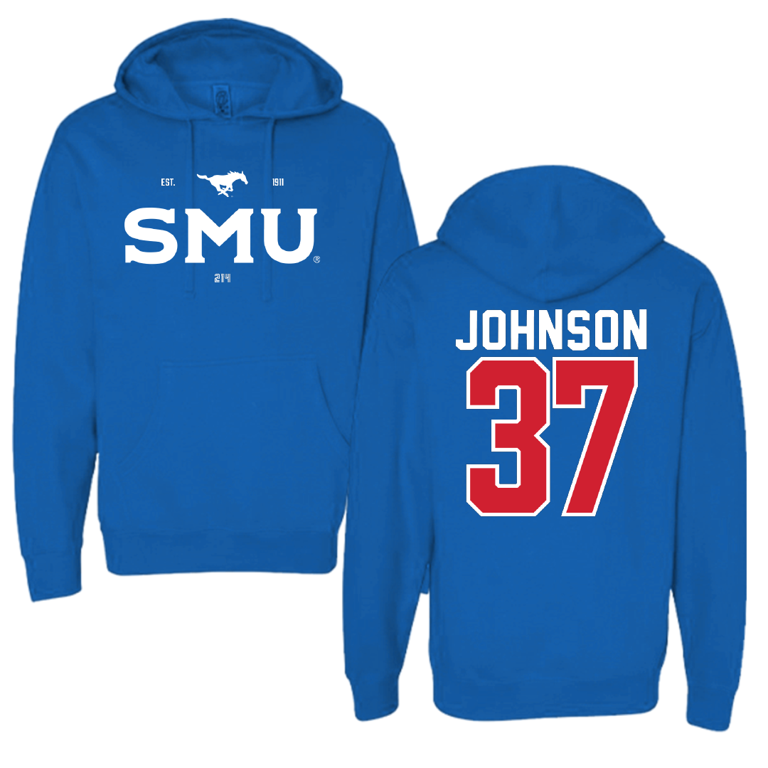 Southern Methodist University Soccer Blue General Hoodie - #37 Chance Johnson
