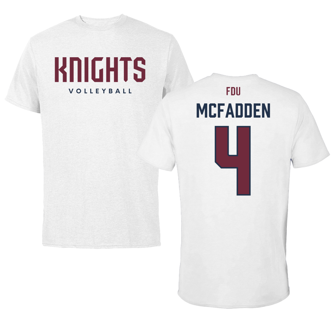 Fairleigh Dickinson University-Metropolitan Campus Volleyball White Tee - #4 Dylan McFadden