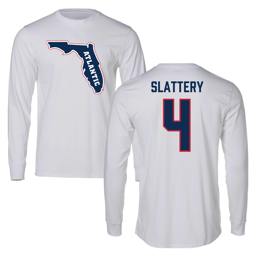 Florida Atlantic University Baseball White Long Sleeve - #4 Joseph Slattery