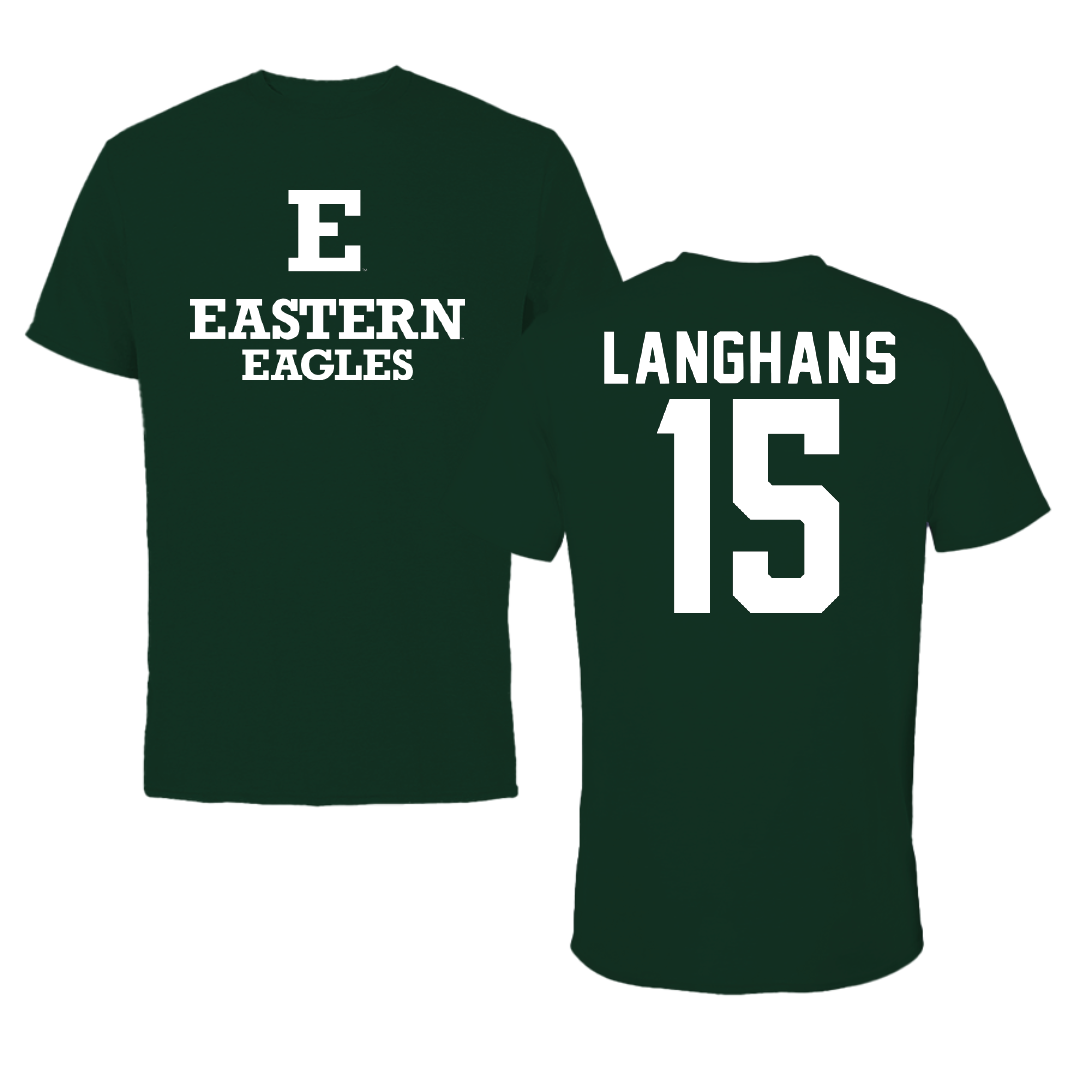 Eastern Michigan University Soccer Forest Green Tee - #15 Josie Langhans