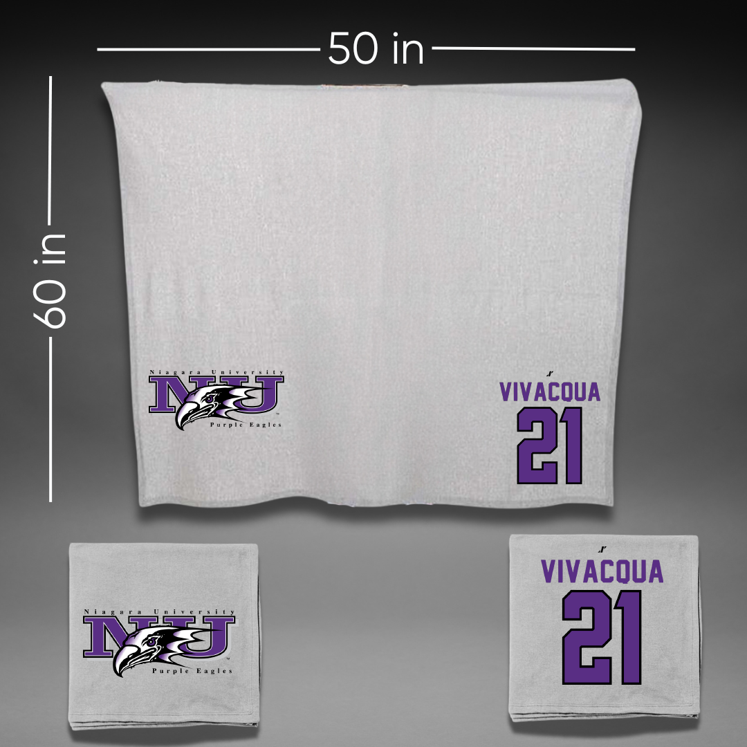Niagara University Baseball Gray Blanket - #21 Tyler Vivacqua
