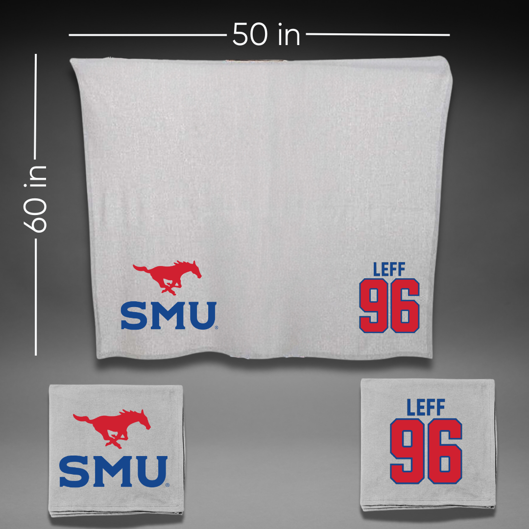 Southern Methodist University Football Gray Blanket - #96 Josh Leff