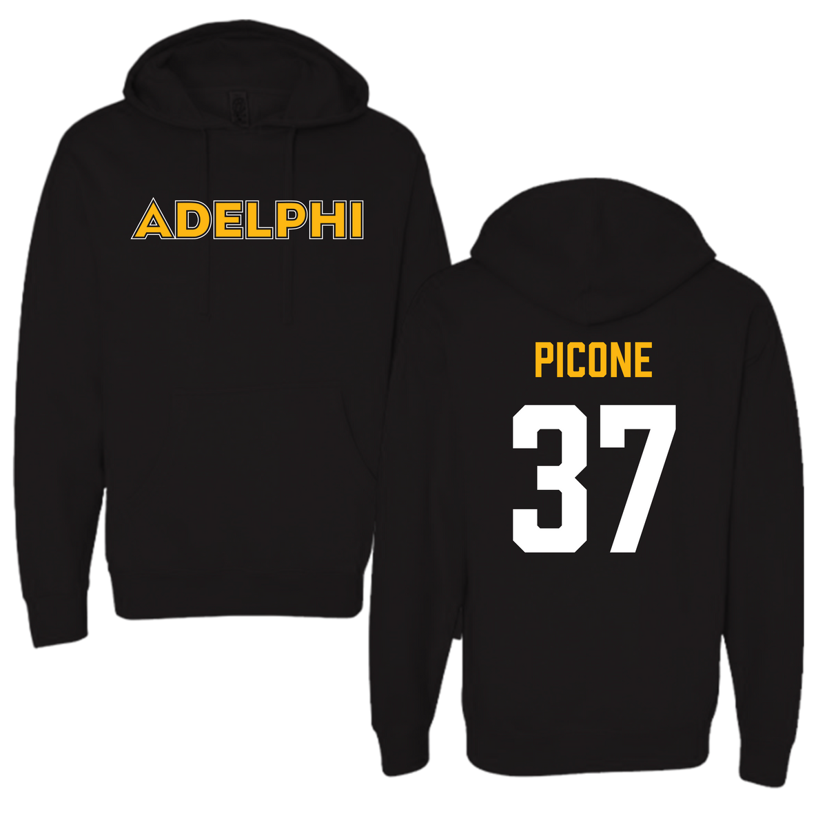 Adelphi University Baseball Black Hoodie - #37 CJ Picone