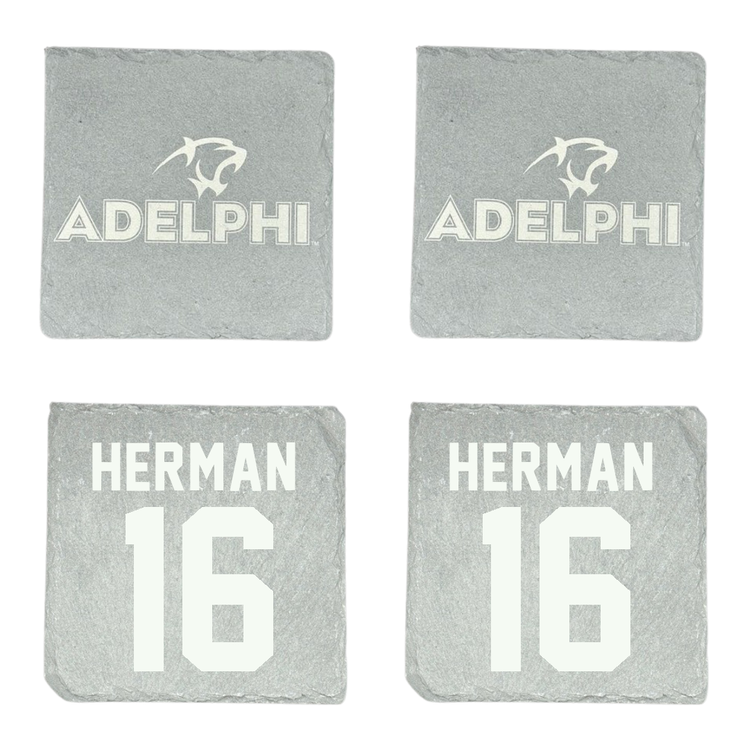 Adelphi University Soccer Stone Coaster (4 Pack)  - #16 Ryan Herman