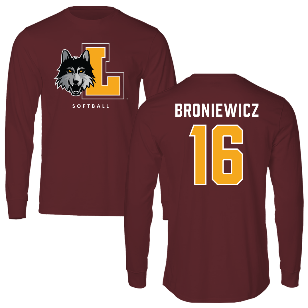 Loyola University-Chicago Softball Maroon Mascot Performance Long Sleeve - #16 Andie Broniewicz