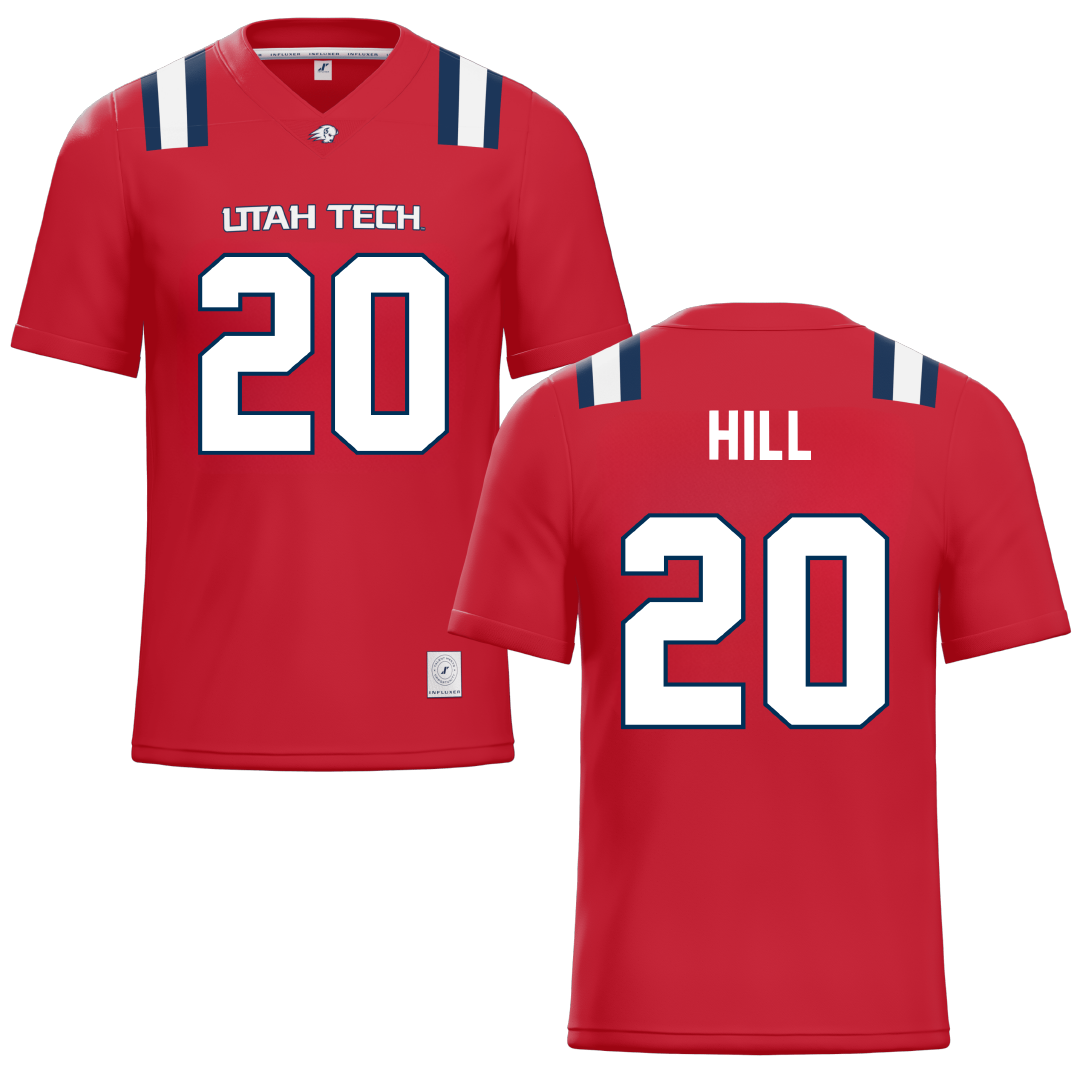 Utah Tech University Red Football Jersey - #20 Jake Hill