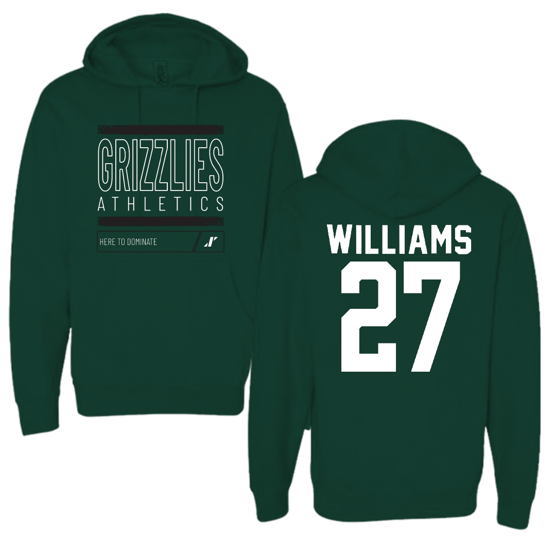 Adams State University Basketball Forest Green Dominate Hoodie - #27 Destan Williams