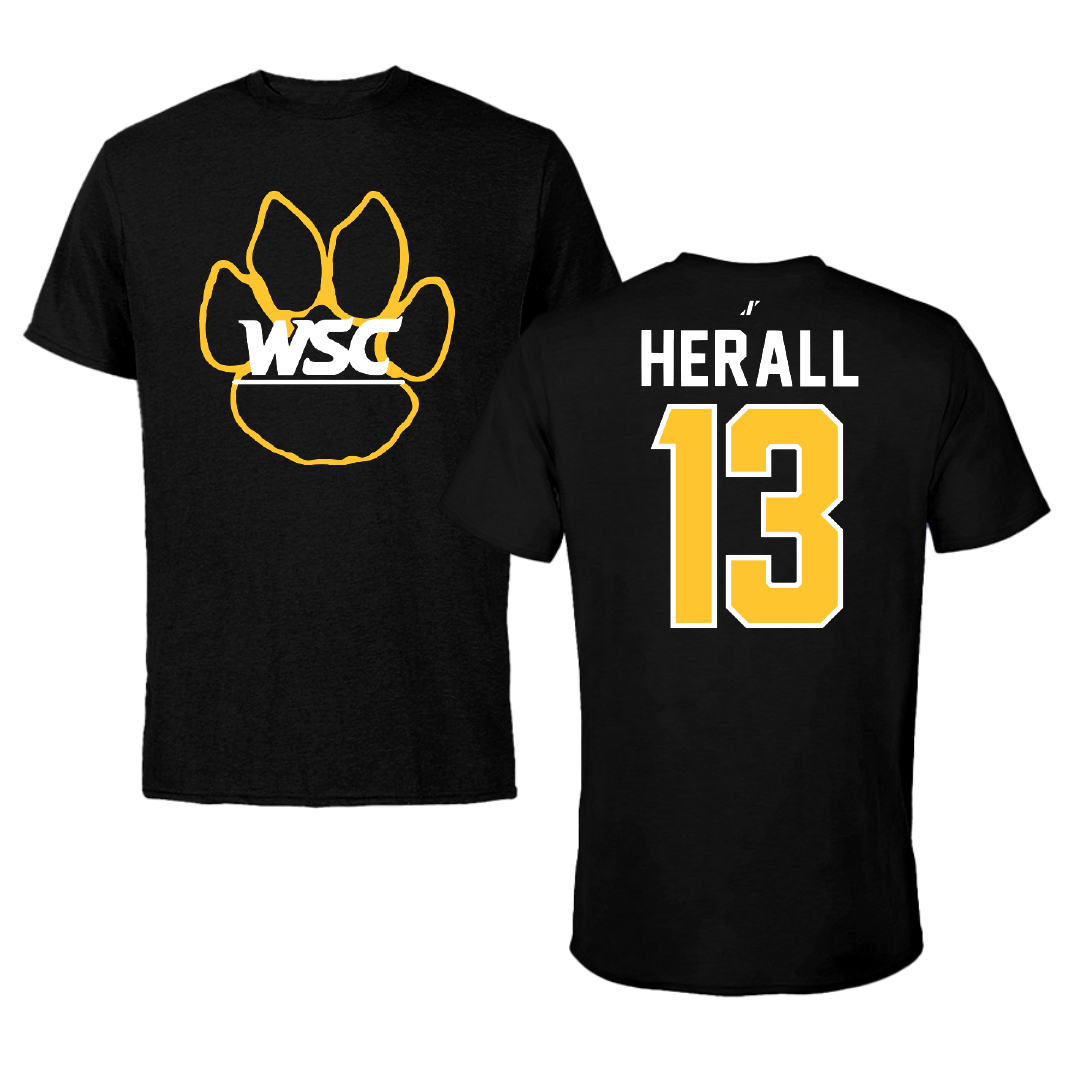 Wayne State College (Nebraska) Soccer Black Tee - #13 Kaylee Herall