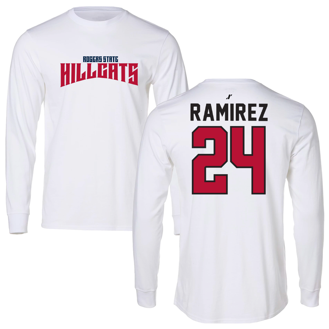 Rogers State University Baseball White Classic Long Sleeve - #24 Andrew Ramirez