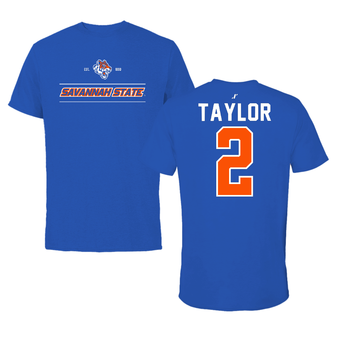 Savannah State University Baseball Blue General Tee - #2 Payton Taylor