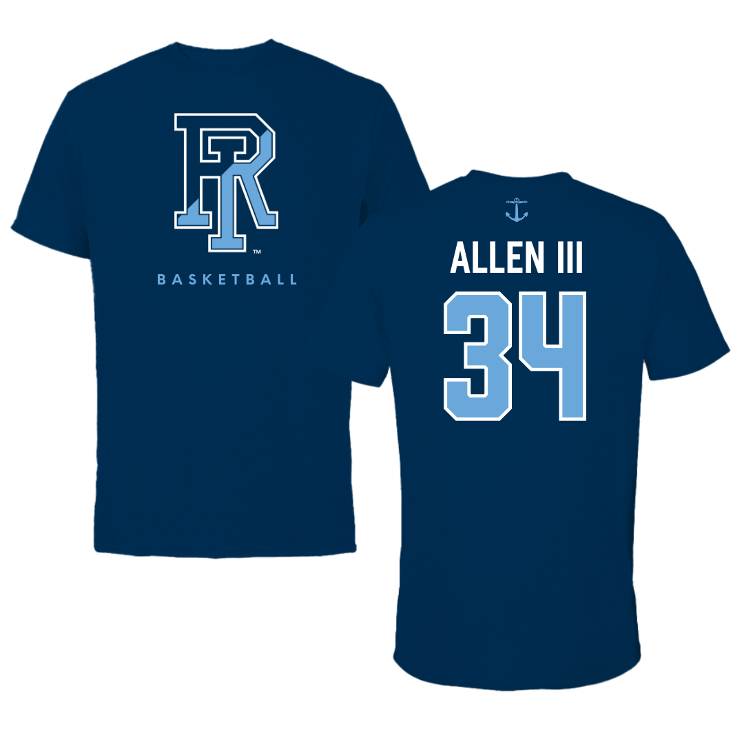 University of Rhode Island Basketball Navy Performance Tee - #34 Ray Allen III