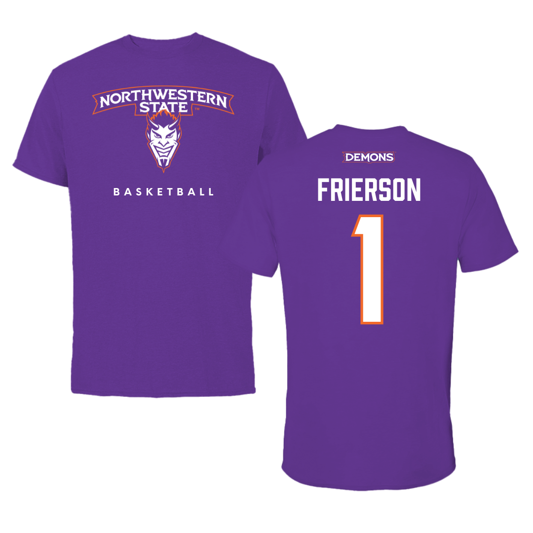 Northwestern State University Basketball Purple Mascot Tee - #1 Jermesha Frierson