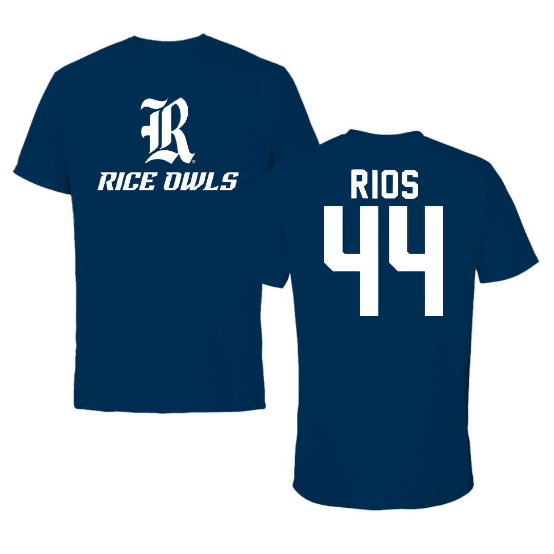 Rice University Baseball Navy Tee - #44 Lorenzo Rios
