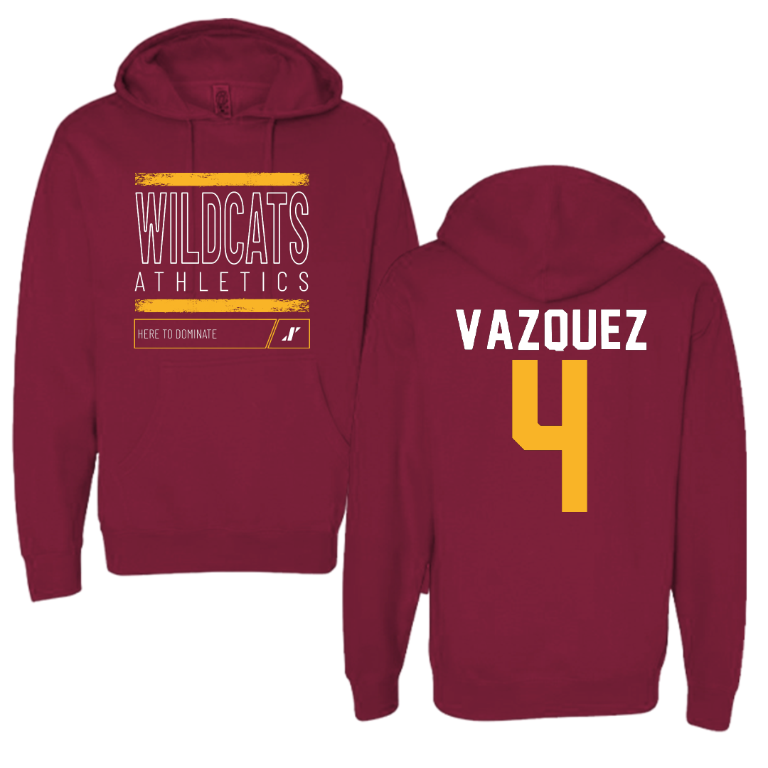 Bethune-Cookman University Baseball Maroon Dominate Hoodie - #4 Peter Vazquez