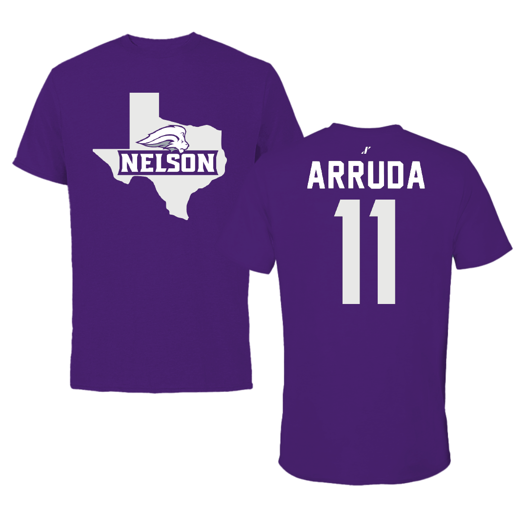 Nelson University Soccer Purple State Tee - #11 Ryan Arruda