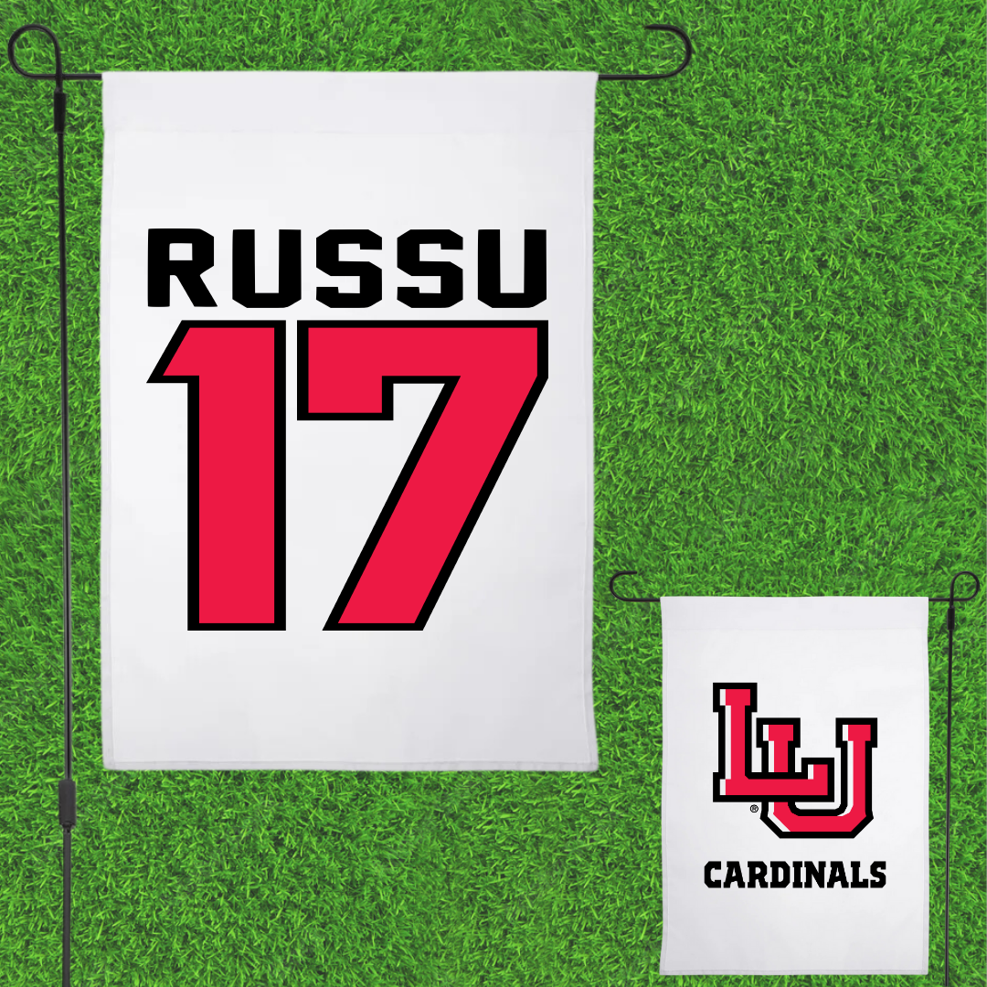 Lamar University Soccer White Garden Flag - #17 Addison Russu