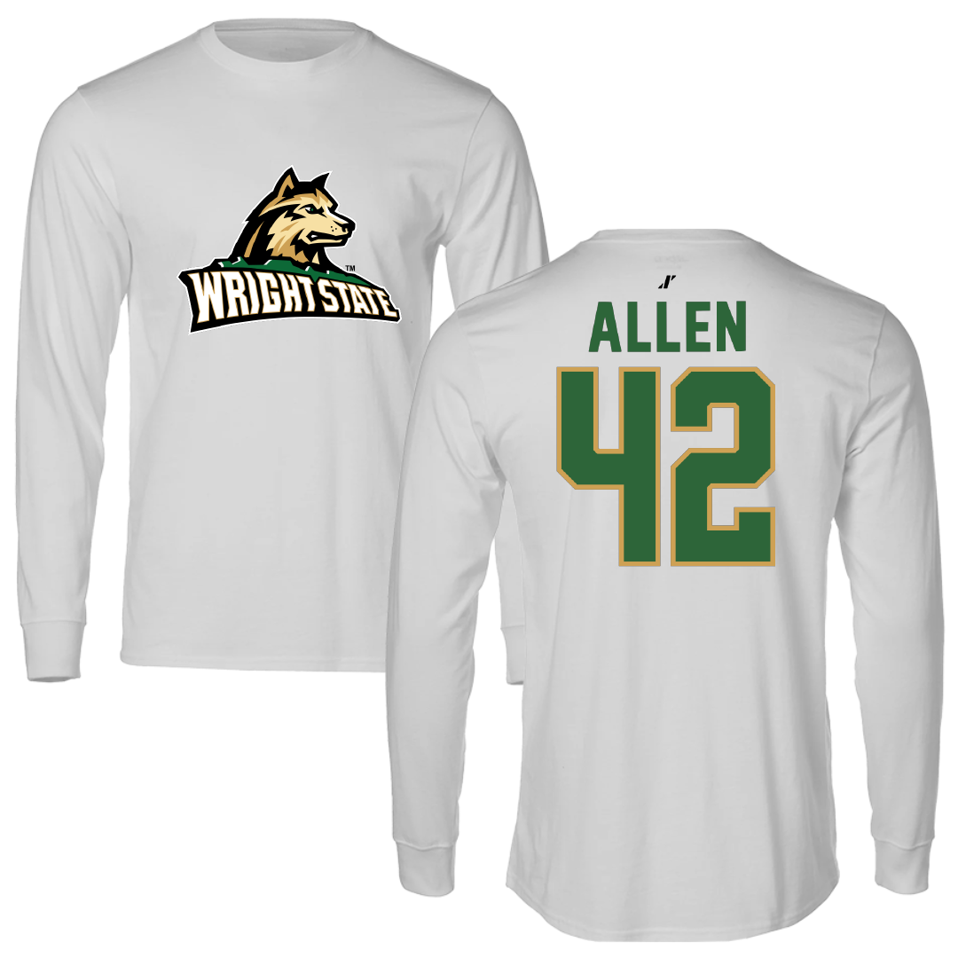 Wright State University Baseball Light Gray Performance Long Sleeve - #42 Cameron Allen