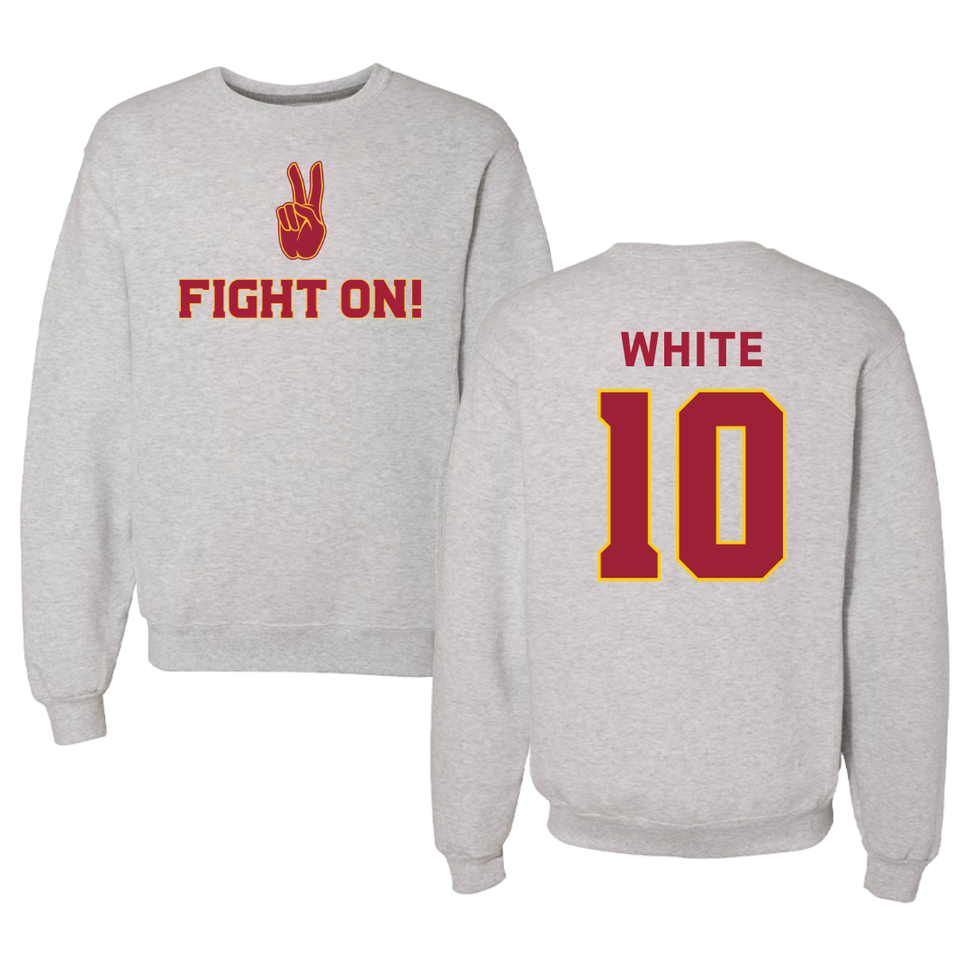 University of Southern California Beach Volleyball Gray Crewneck - #10 Madison White
