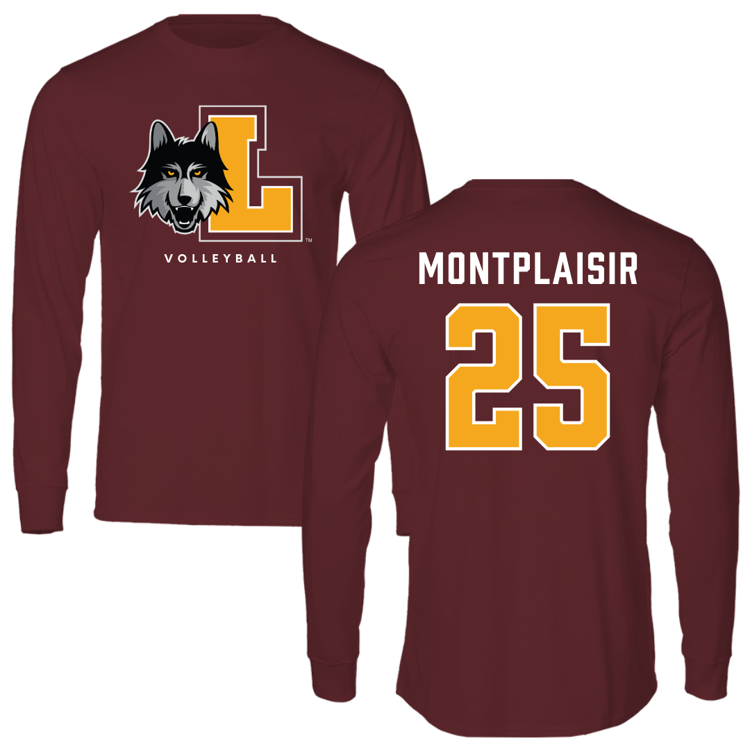 Loyola University-Chicago Volleyball Maroon Mascot Performance Long Sleeve - #25 Benjamin Montplaisir
