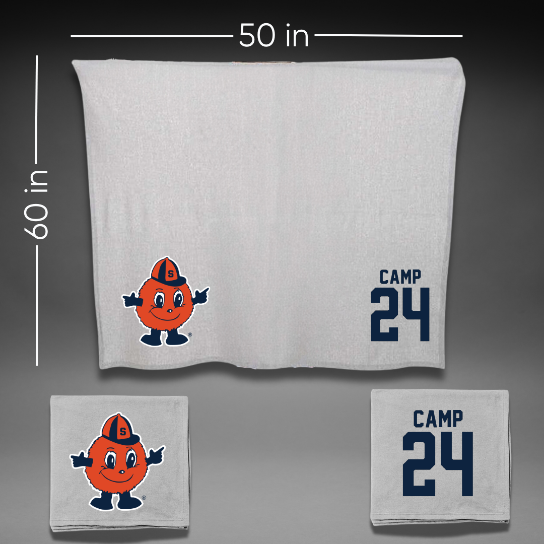 Syracuse University Basketball Gray Blanket - #24 Dominique Camp