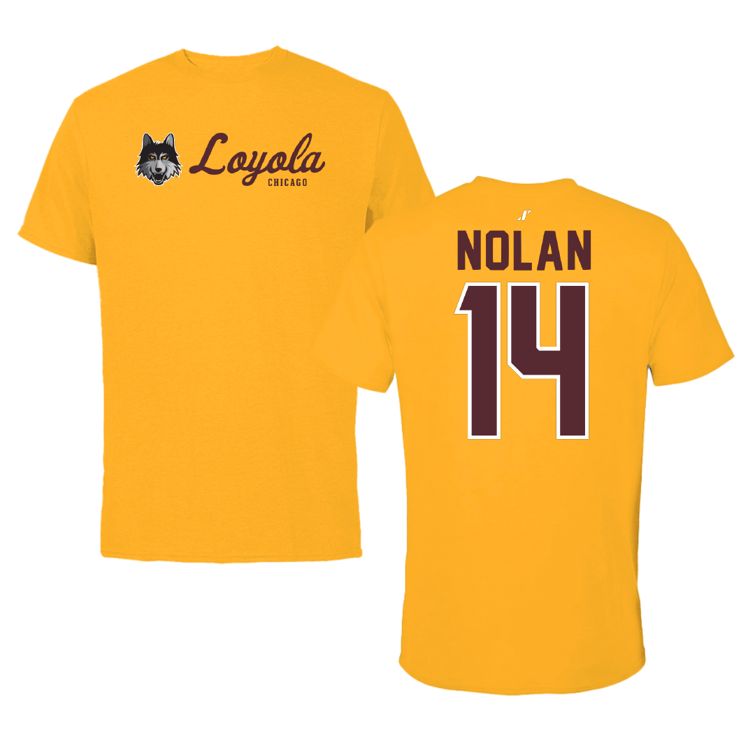 Loyola University-Chicago Basketball Gold General Performance Tee - #14 Sophia Nolan