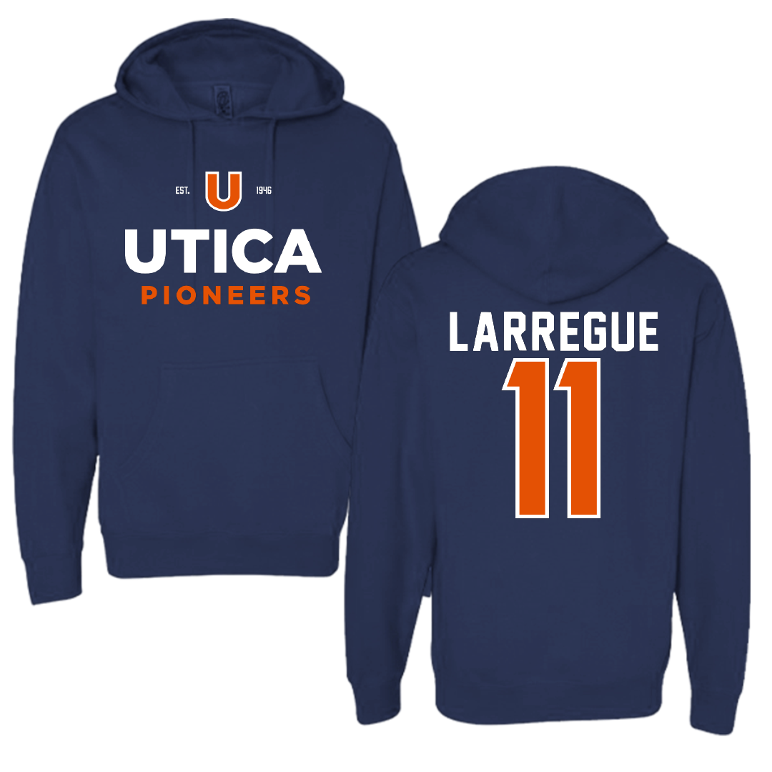 Utica University Basketball Navy General Hoodie - #11 Jayden Larregue