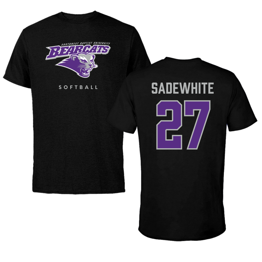 Southwest Baptist University Softball Black Performance Tee - #27 Lucy Sadewhite