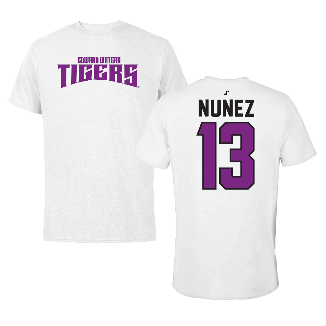 Edward Waters University Baseball White Classic Tee - #13 Luis Nunez