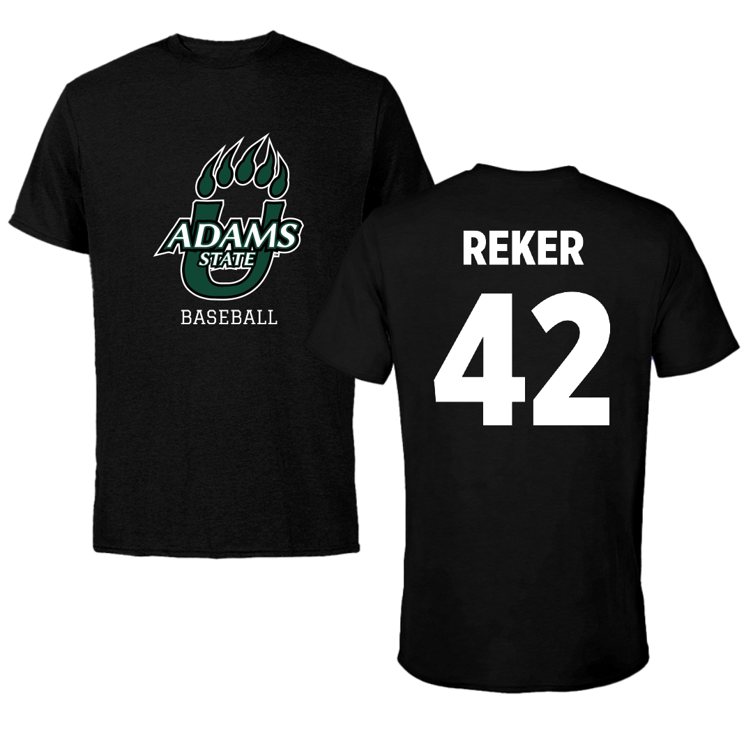 Adams State University Baseball Black State Performance Tee - #42 Seth Reker