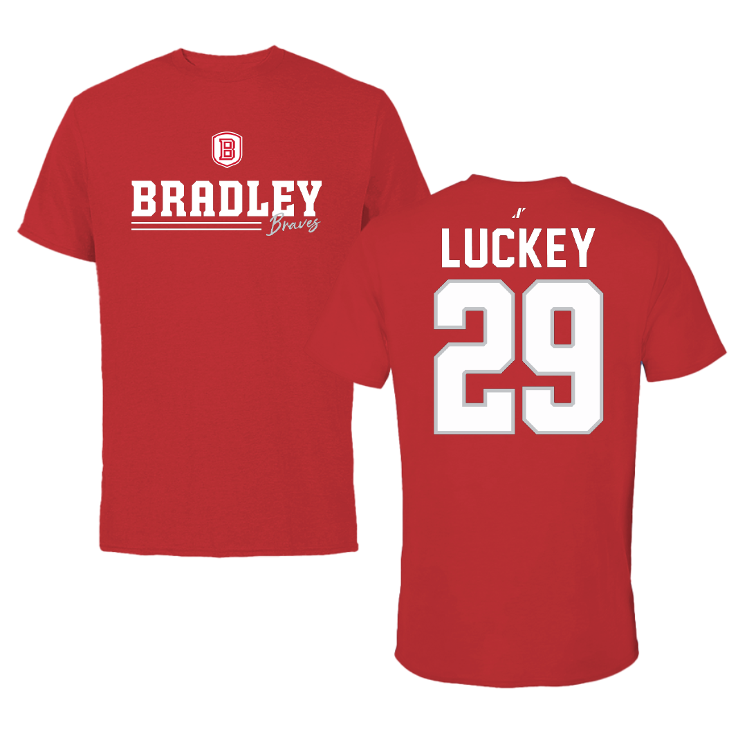 Bradley University Baseball Red General Tee - #29 Cole Luckey