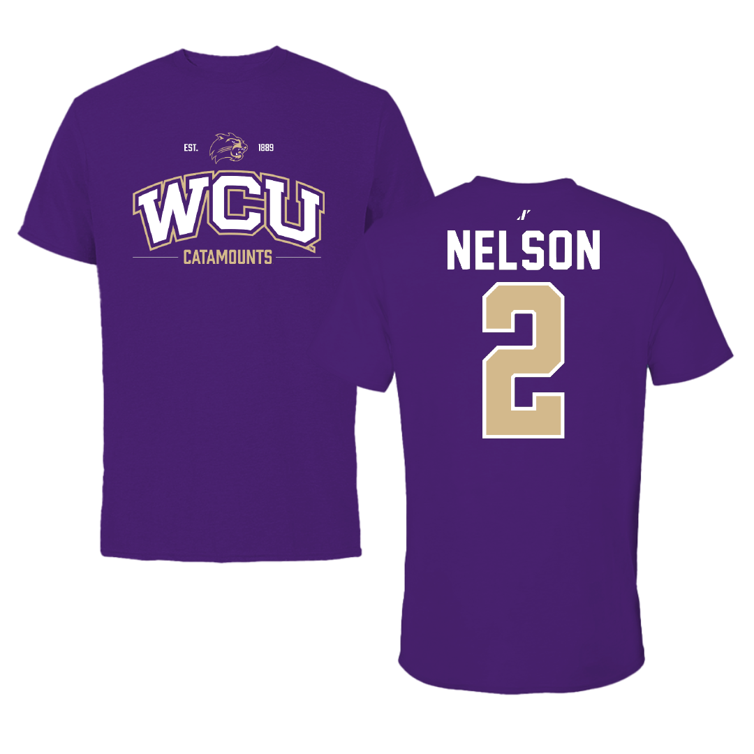Western Carolina University Football Purple General Tee - #2 Micah Nelson