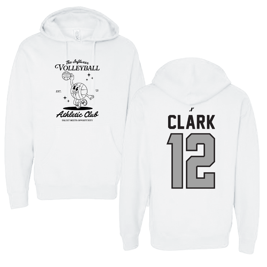 Volleyball White Influxer Athletic Club Hoodie - #12 Alyssa Clark