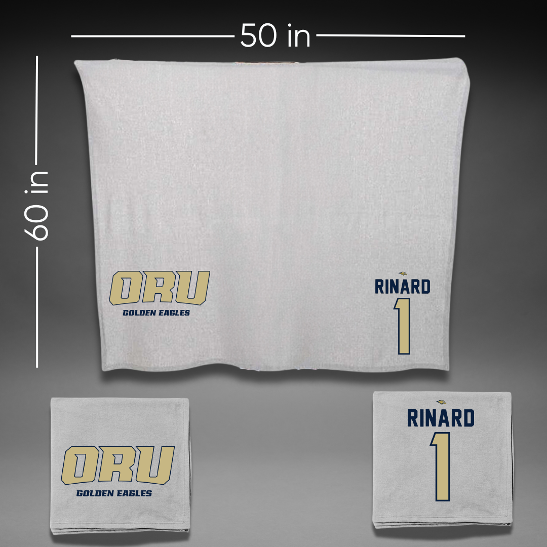 Oral Roberts University Volleyball Gray Blanket - #1 Anzley Rinard