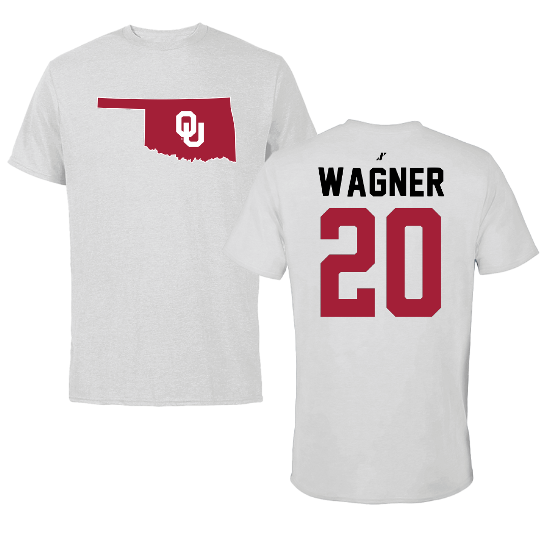 University of Oklahoma Soccer Light Gray State Performance Tee - #20 Chelsea Wagner
