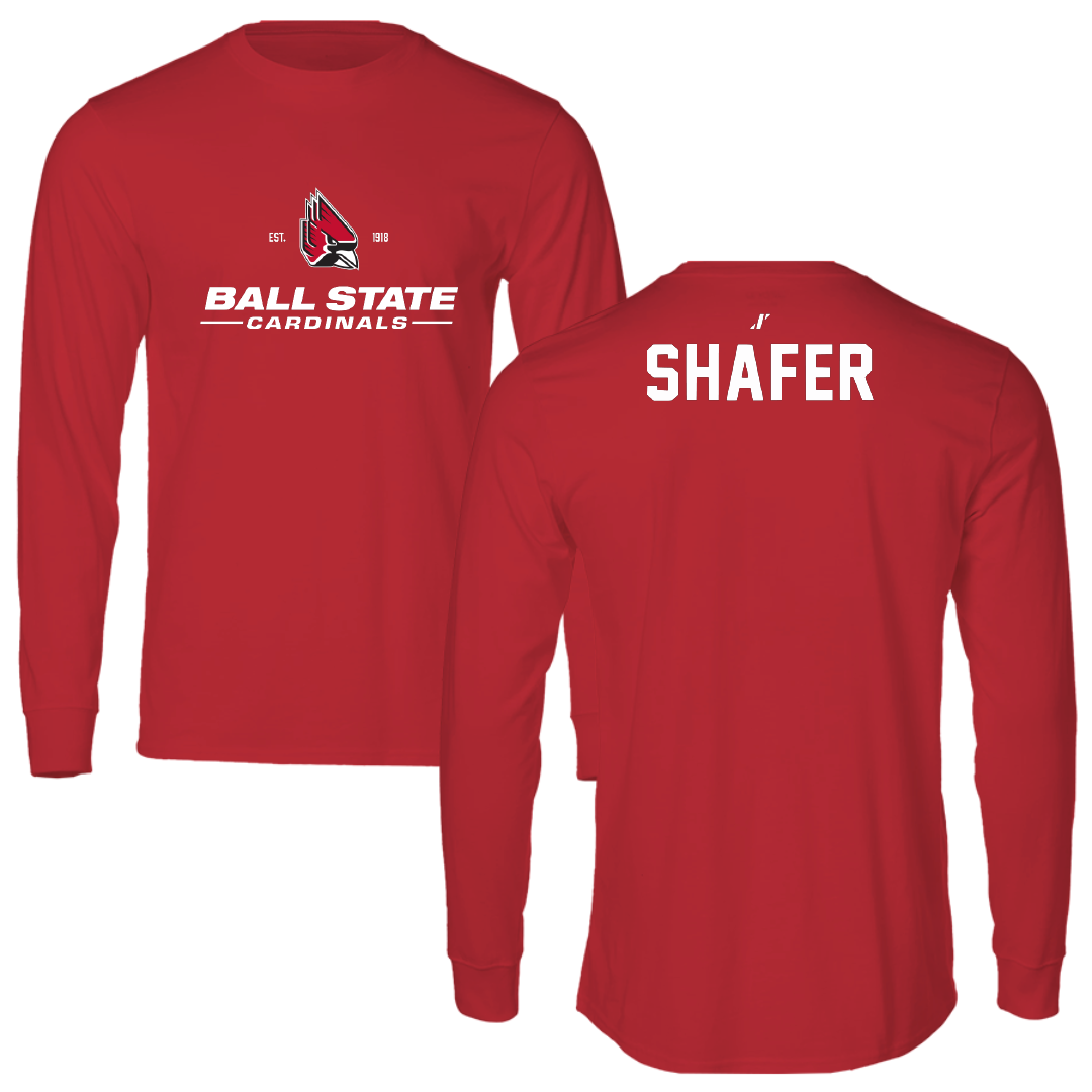 Ball State University Swimming & Diving Red General Long Sleeve - Auston Shafer