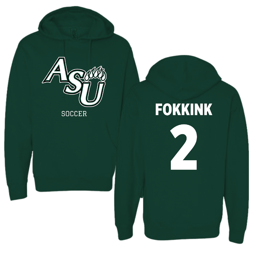 Adams State University Soccer Forest Green Block Hoodie - #2 Jelmer Fokkink